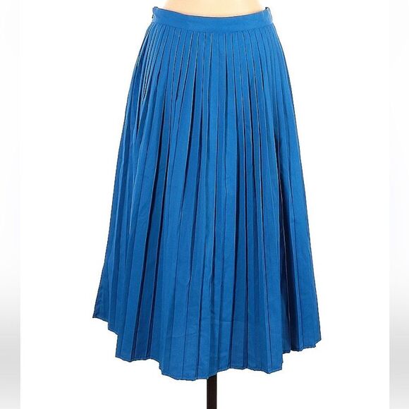 Volvos x Natalie Suarez Unity Collective Series Blue Pleated Midi Skirt Sz 5 - Picture 2 of 11